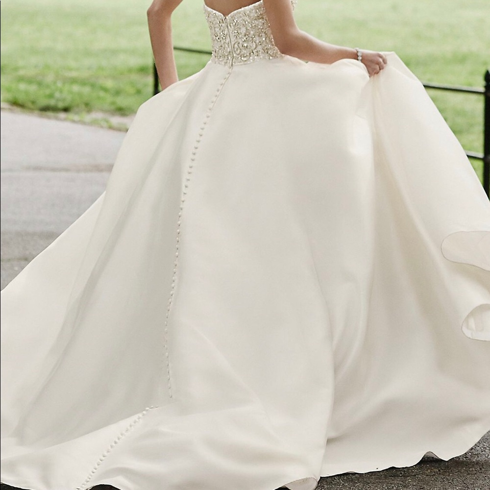 Crystal Encrusted Mikado Bridal ball gown